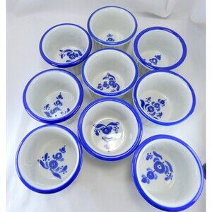 Set of 9 Ramekins Hand-Made Portugal  Signed Small